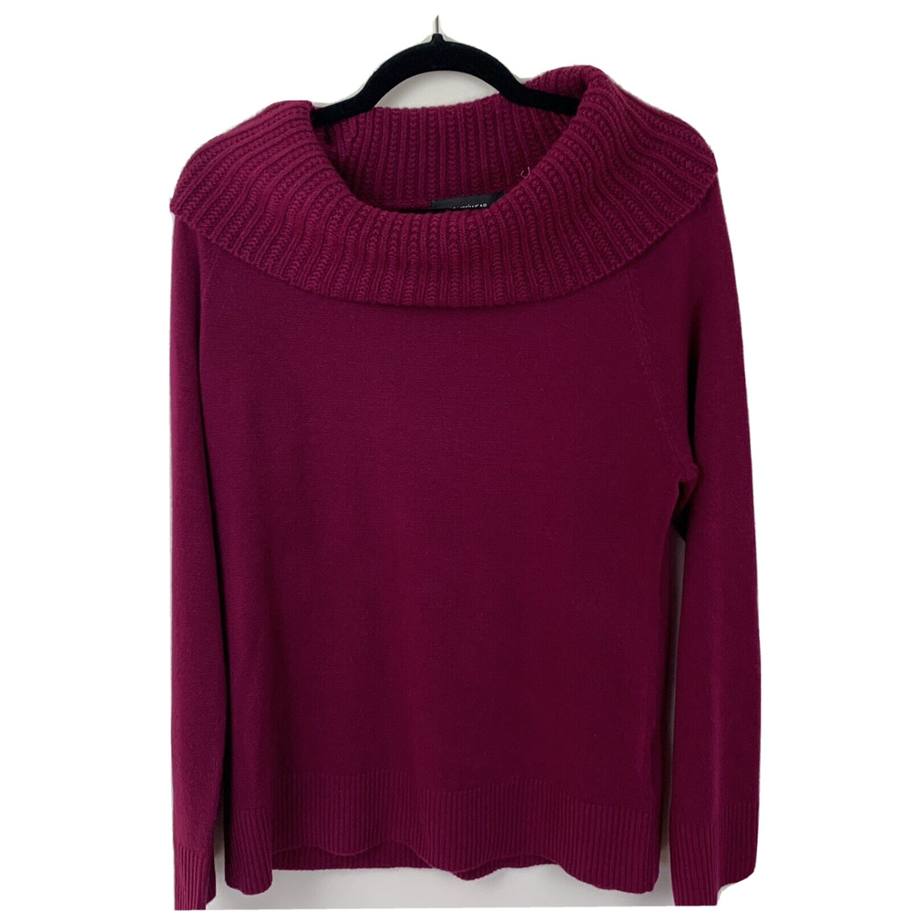 Jones Wear Womans New Cowl Neck Sweater Size Large Berry Long Sleeve